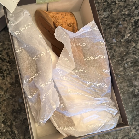 Style & Co chicklet cork wedge coffee sandal NIB 7 M - Picture 10 of 10